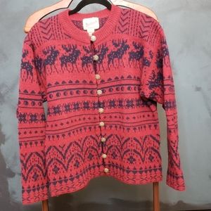 Woolrich 100% Wool Fair Isle Cardigan Sweater